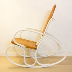 Sale Pamono Art Nouveau Wicker Rocking Chair, Spain, Late 19th Century