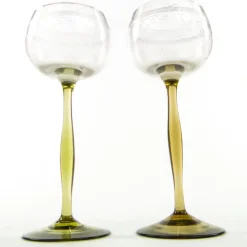 Hot Pamono Art Nouveau Wine Glasses, Poland, 1890s, Set of 2