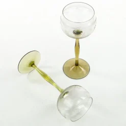 Hot Pamono Art Nouveau Wine Glasses, Poland, 1890s, Set of 2