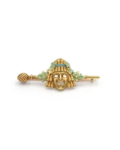 Pamono Art Nouveau Zorra Mask Brooch> Brooches