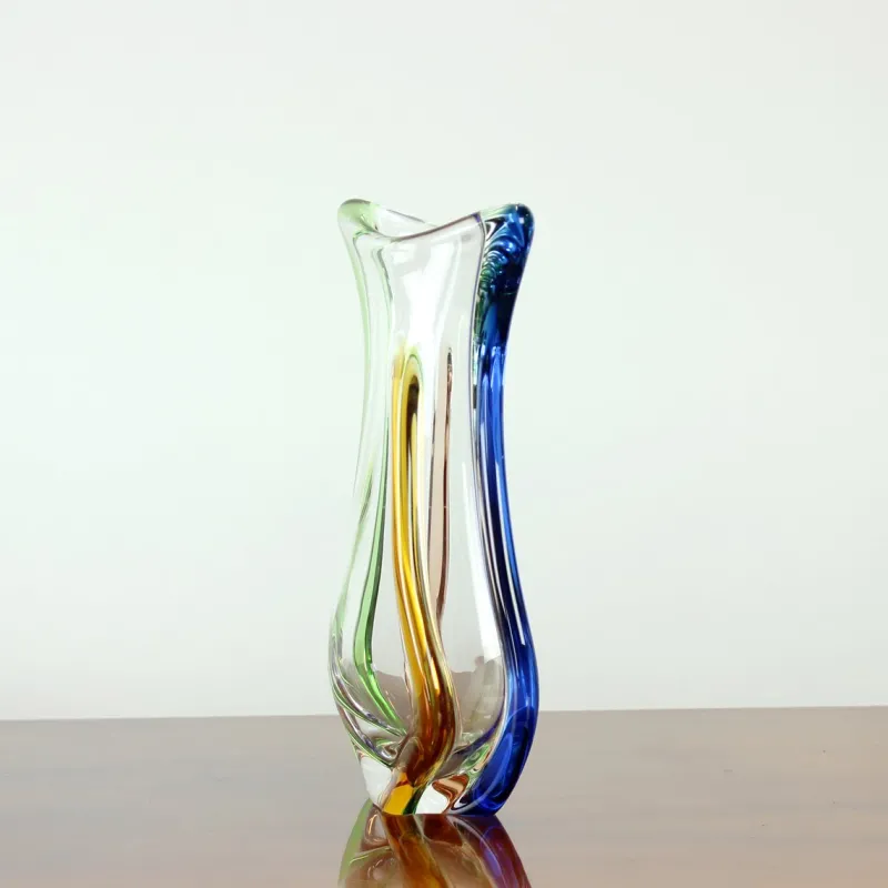 Pamono Art Rhapsody Collection Vase in Glass by Frantisek Zemek for Skrdlovice, Former Czechoslovakia, 1960s> Vases