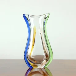 Pamono Art Rhapsody Collection Vase in Glass by Frantisek Zemek for Skrdlovice, Former Czechoslovakia, 1960s><noscript><img width=