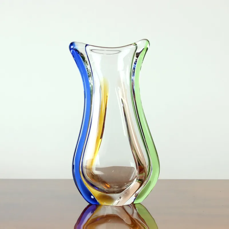 Pamono Art Rhapsody Collection Vase in Glass by Frantisek Zemek for Skrdlovice, Former Czechoslovakia, 1960s> Vases