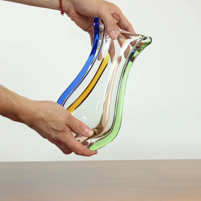Pamono Art Rhapsody Collection Vase in Glass by Frantisek Zemek for Skrdlovice, Former Czechoslovakia, 1960s> Vases