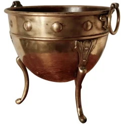 Best Pamono Arts & Crafts Brass Planter attributed to Henry Loveridge, 1880s