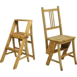 Clearance Pamono Arts & Crafts Metamorphic Library Steps Folding Ladder Chair, Vienna, 1900s