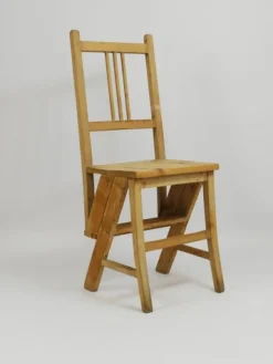Clearance Pamono Arts & Crafts Metamorphic Library Steps Folding Ladder Chair, Vienna, 1900s