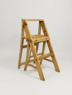 Clearance Pamono Arts & Crafts Metamorphic Library Steps Folding Ladder Chair, Vienna, 1900s