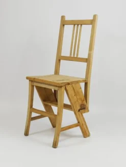 Clearance Pamono Arts & Crafts Metamorphic Library Steps Folding Ladder Chair, Vienna, 1900s