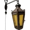 Sale Pamono Arts & Crafts Patinated Wrought Iron Lantern Wall Light, 1890s