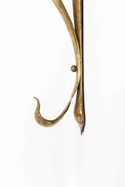 Pamono Arts & Crafts Planished Brass Wall Lamps, 1890s, Set of 2> Wall Lights & Sconces