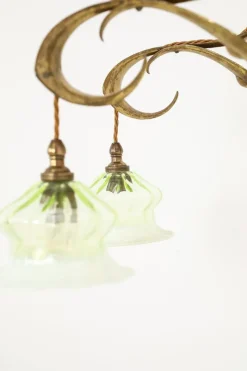 Pamono Arts & Crafts Planished Brass Wall Lamps, 1890s, Set of 2><noscript><img width=