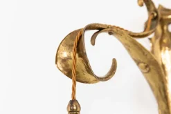 Pamono Arts & Crafts Planished Brass Wall Lamps, 1890s, Set of 2><noscript><img width=