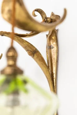 Pamono Arts & Crafts Planished Brass Wall Lamps, 1890s, Set of 2><noscript><img width=