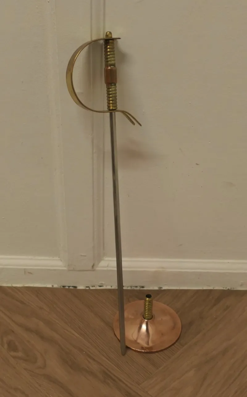 Discount Pamono Arts and Crafts Copper and Brass Sword Poker, 1890s