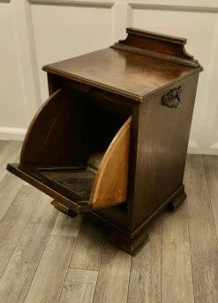 Pamono Arts and Crafts Oak Purdonium Coal Box><noscript><img width=