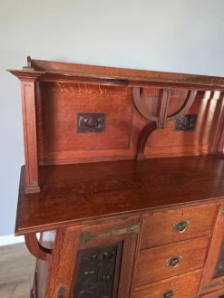 Pamono Arts and Crafts Oak Sideboard, 1890s><noscript><img width=