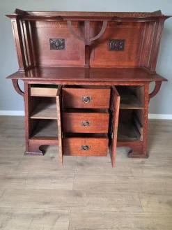 Pamono Arts and Crafts Oak Sideboard, 1890s><noscript><img width=