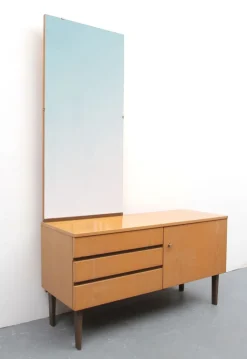 New Pamono Ash Dressing Table with Mirror, 1960s