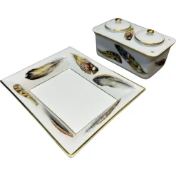Pamono Ashtray and Inkwell Set by Vista Alegre, Set of 2> Ashtrays & Catchalls