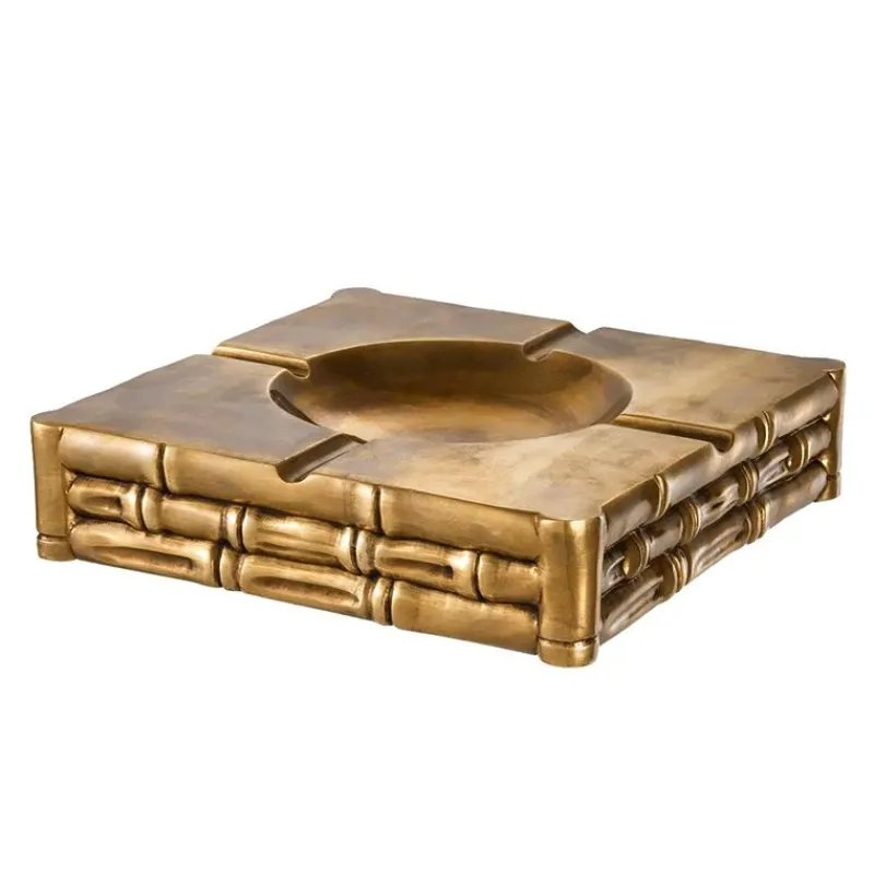 Hot Pamono Ashtray in Brass and Bamboo from PC Collection