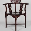Pamono Asian Carved Inlaid Wood Armchairs, Early 20th Century, Set of 4> Living Room Sets
