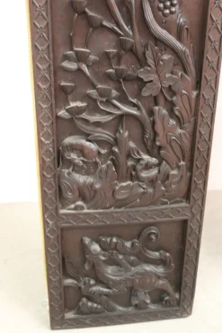 Pamono Asian Carved Wooden Columns, 1890s, Set of 2