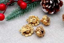 Pamono Asian Style 18 Karat Rose Gold Earrings with Articulated Firecracker Pendants, Set of 2><noscript><img width=