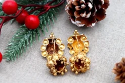 Pamono Asian Style 18 Karat Rose Gold Earrings with Articulated Firecracker Pendants, Set of 2><noscript><img width=