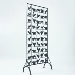 Online Pamono Atelier Marolles Freestanding Room Divider Screen with Animal Motifs in Wrought Iron by Jean Touret