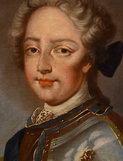 Pamono Atelier of Pierre Gobert, Louis XV King of France & Maria Leszczynska, 18th Century, Oil on Canvases, Framed, Set of 2><noscript><img width=