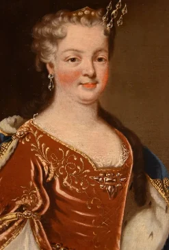 Pamono Atelier of Pierre Gobert, Louis XV King of France & Maria Leszczynska, 18th Century, Oil on Canvases, Framed, Set of 2><noscript><img width=