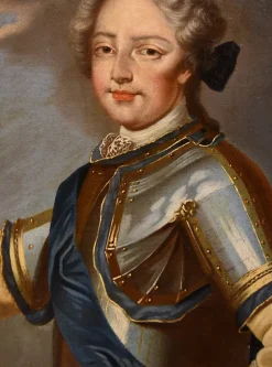 Pamono Atelier of Pierre Gobert, Louis XV King of France & Maria Leszczynska, 18th Century, Oil on Canvases, Framed, Set of 2><noscript><img width=
