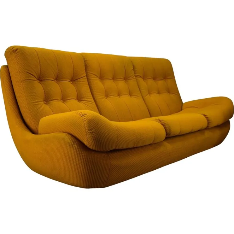 Pamono Atlantis Three-Seater Sofa in Yellow, 1960s> Couches & Sofas