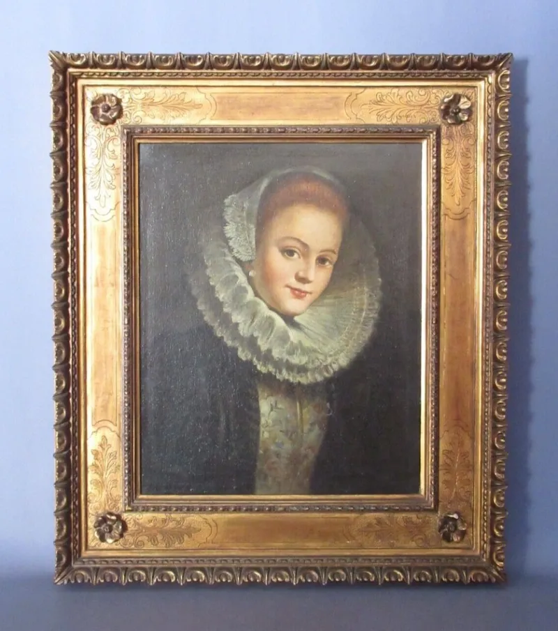 Pamono Audrik, Portrait of Countess, 1750, Oil on Canvas, Framed> Old Masters