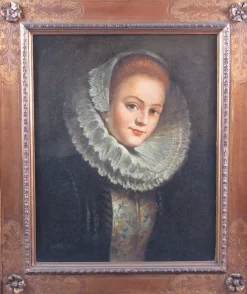 Pamono Audrik, Portrait of Countess, 1750, Oil on Canvas, Framed> Old Masters