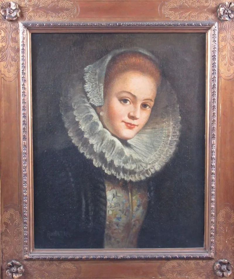 Pamono Audrik, Portrait of Countess, 1750, Oil on Canvas, Framed> Old Masters