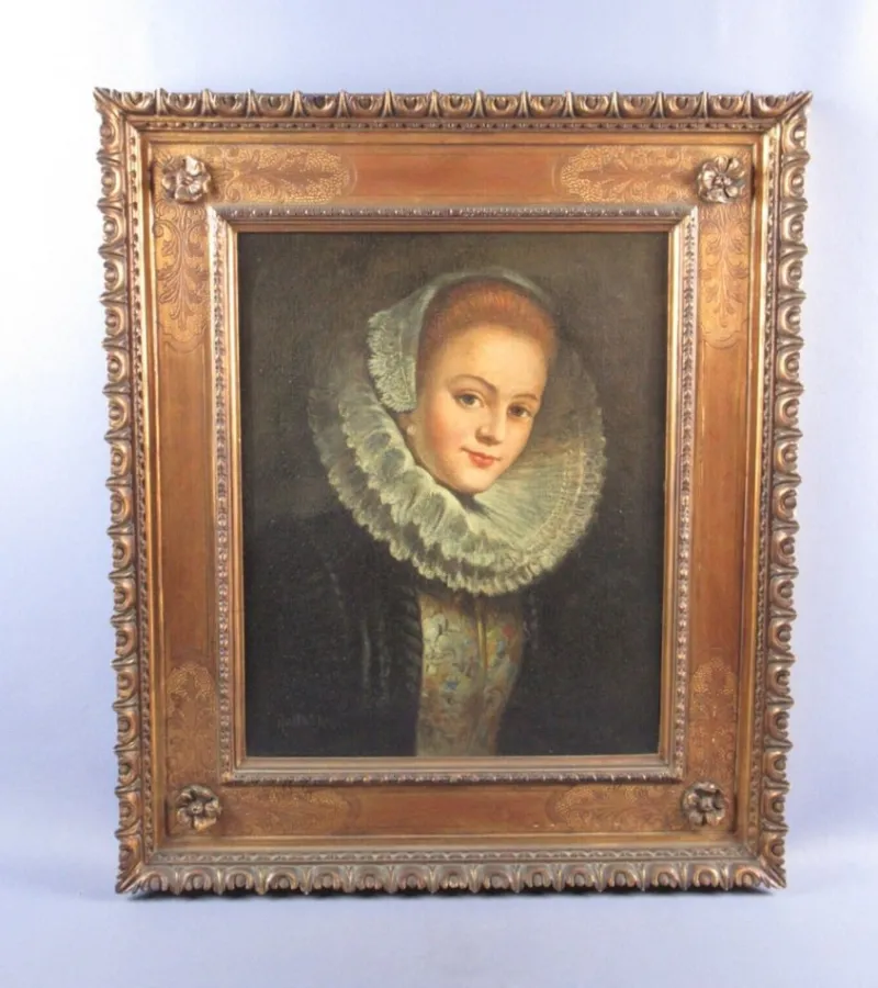 Pamono Audrik, Portrait of Countess, 1750, Oil on Canvas, Framed> Old Masters
