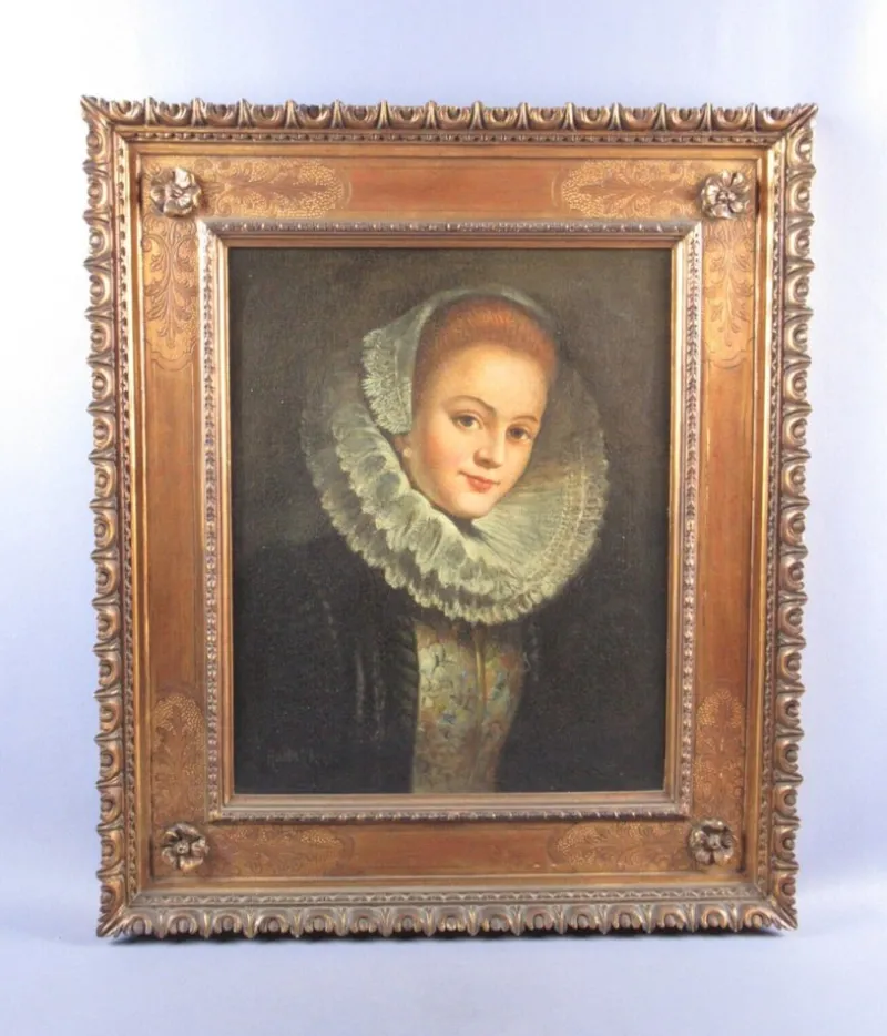 Pamono Audrik, Portrait of Countess, 1750, Oil on Canvas, Framed> Old Masters