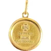 Sale Pamono Augis French 18 Karat Yellow Gold More Than Yesterday and Diamond Love Charm Pendant, 1920s