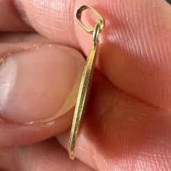 Sale Pamono Augis French 18 Karat Yellow Gold More Than Yesterday and Diamond Love Charm Pendant, 1920s