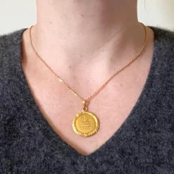 Discount Pamono Augis French Plus Quhier 18k Yellow Gold Love Charm Pendant, 1960s