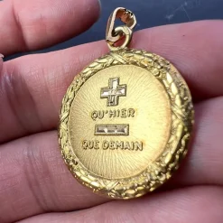 Discount Pamono Augis French Plus Quhier 18k Yellow Gold Love Charm Pendant, 1960s