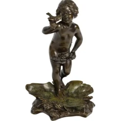 Best Pamono Auguste Moreau, Figurative Sculpture with Brown Patina, 20th Century, Bronze
