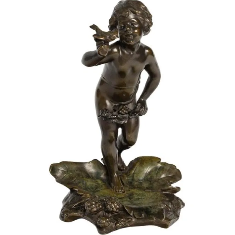 Best Pamono Auguste Moreau, Figurative Sculpture with Brown Patina, 20th Century, Bronze