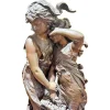 Pamono Auguste Moreau, Young Girls with a Basket of Flowers, 19th Century, Bronze> Art Nouveau