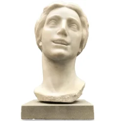 Pamono Aurelio Bossi, Bust of a Woman, 1920s-1940s, White Marble><noscript><img width=