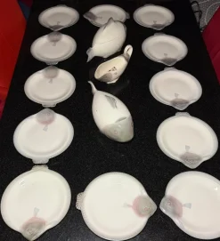 Pamono Austrian Antique Fish Diner Service, 1920s, Set of 16><noscript><img width=