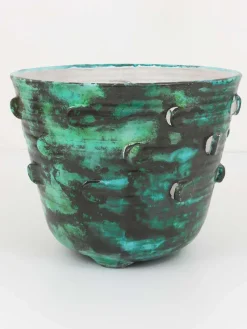 Clearance Pamono Austrian Art Nouveau Ceramic Pottery Flower Pot by Michael Powolny, 1920s