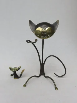 Outlet Pamono Austrian Cat Bottle Holder & Corkscrew from Walter Bosse, 1950s, Set of 2